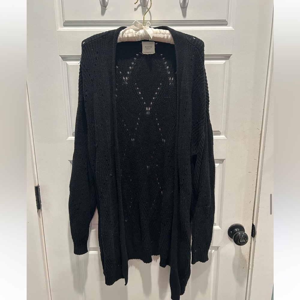 black cardigan